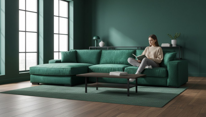 Sectional sofa, sofas, Italian furniture, fabric, living room couches, upholstered sofa, green, new