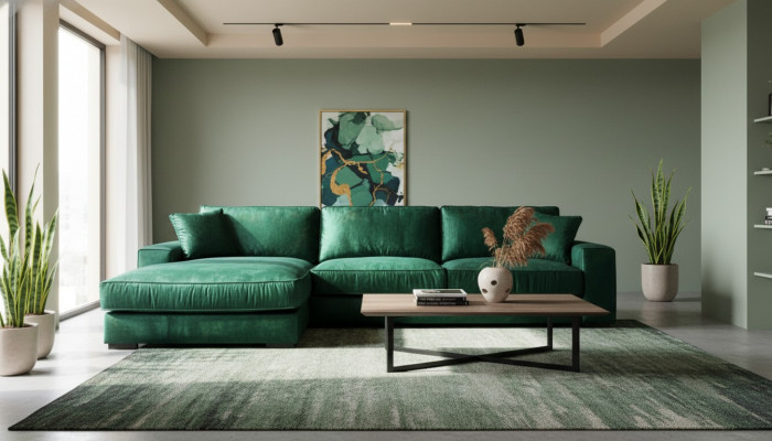 Sectional sofa, sofas, Italian furniture, fabric, living room couches, upholstered sofa, green, new