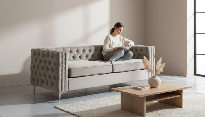 Chesterfield three-seater modern furniture textile fabric velvet living room luxury couches
