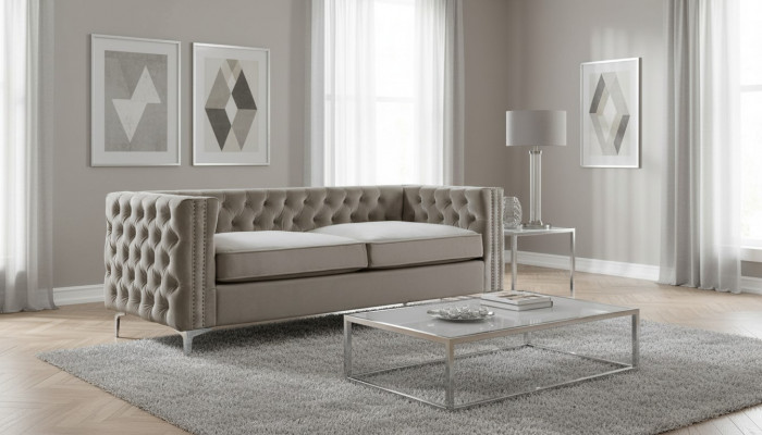 Chesterfield three-seater modern furniture textile fabric velvet living room luxury couches