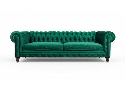 Chesterfield Sofa Green Textile Fabric Couches Creative Furniture 3-seater New Sofas