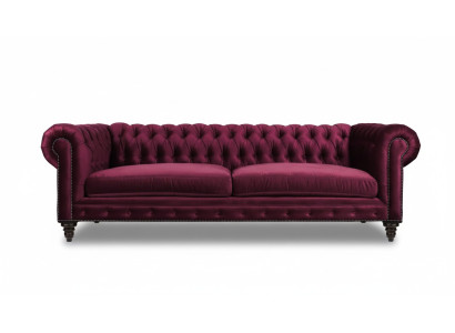 Fabric sofas, couches, creative furniture, 3-seater, new Chesterfield sofa, burgundy.