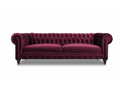 Fabric sofas, couches, creative furniture, 3-seater, new Chesterfield sofa, burgundy.