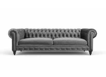 Three-seater Chesterfield Creative Furniture Textile Fabric Grey New Living Room Modern