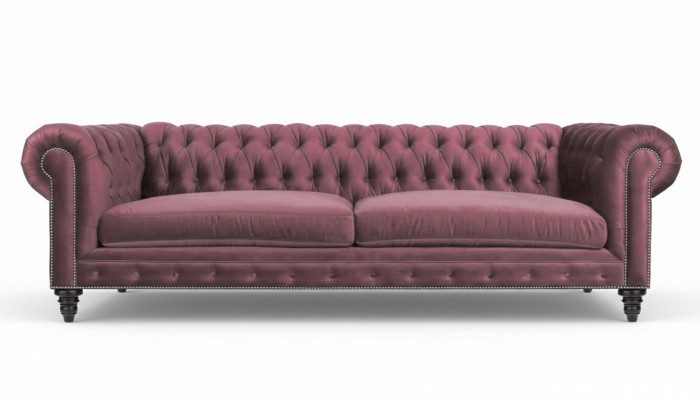Chesterfield Creative Furniture Textile Fabric Pink Sofa Living Room Modern Three-Seater