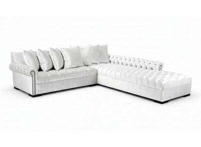 White corner sofa couch fabric Chesterfield design couches upholstered sofas luxury furniture