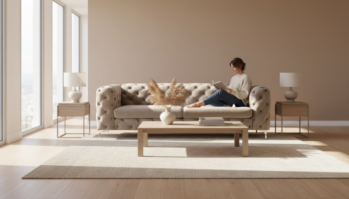Chesterfield Sofa Three-Seater Brown Couches Furniture Fabric Living Room Couch Velvet