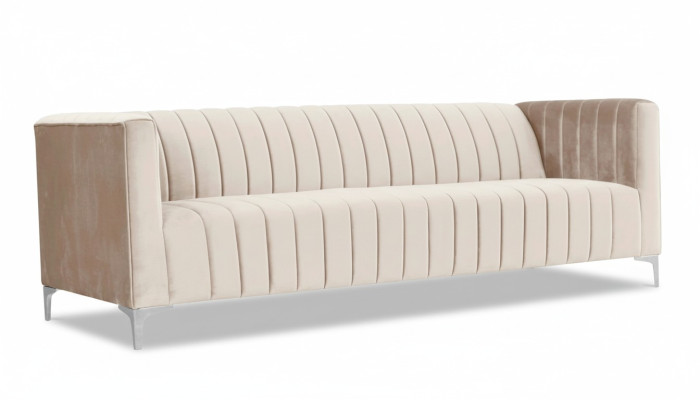 Beige three-seater fabric living room design couches upholstered sofa sofas beige velvet