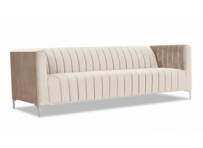 Beige three-seater fabric living room design couches upholstered sofa sofas beige velvet