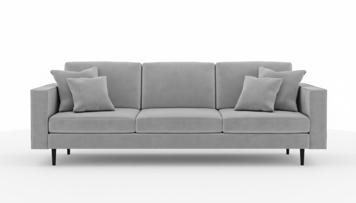 Grey fabric upholstered sofa living room design couches sofas new textile four-seater