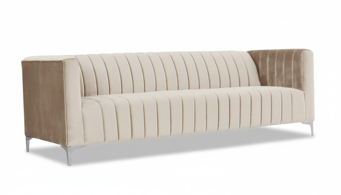 Beige three-seater fabric living room design couches upholstered sofa sofas textile couch