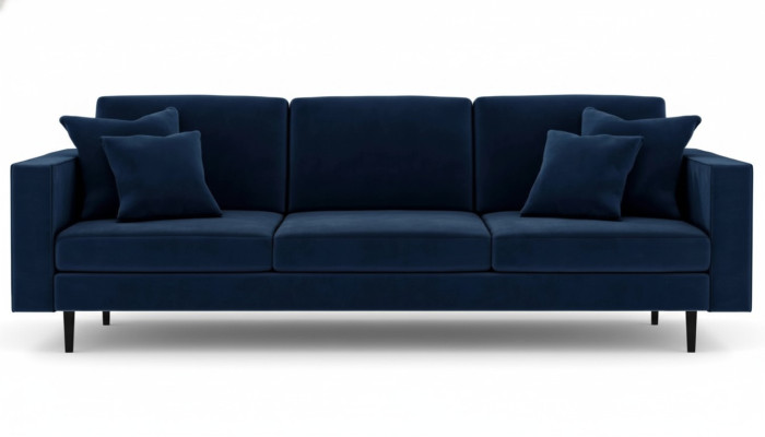 Blue four-seater fabric living room design couches upholstery sofa sofas velvet couches