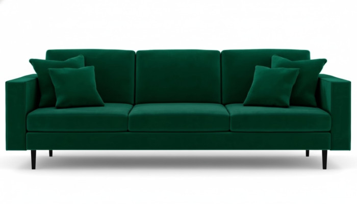 Green fabric living room design couches upholstered sofa sofas XXL big four-seater new