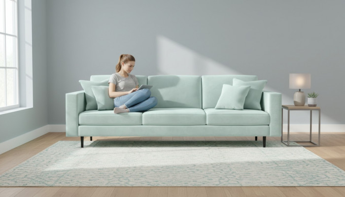 Green fabric Italian furniture living room design couches upholstered sofa sofas XXL