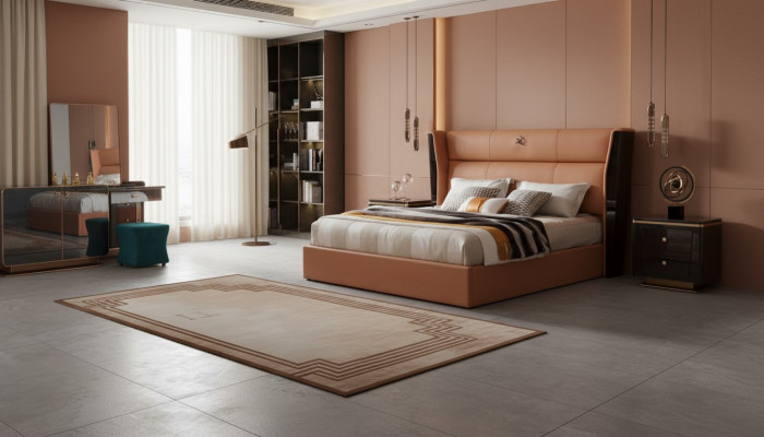 Bed Leather Orange Bedroom Creative Modern Design Furniture Wood Luxury Beds