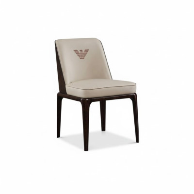 Exquisite beige dining room leather chair with modern Italian style