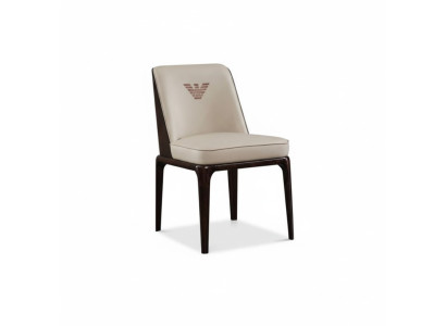 Exquisite beige dining room leather chair with modern Italian style