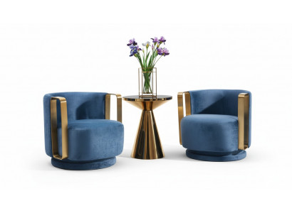 Armchair Blue Luxury Fabric Textile Living Room New Creative Modern Design