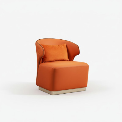 Orange luxury fabric armchair living room textile new creative modern design