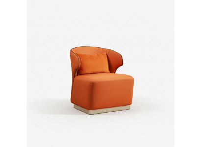 Orange luxury fabric armchair living room textile new creative modern design