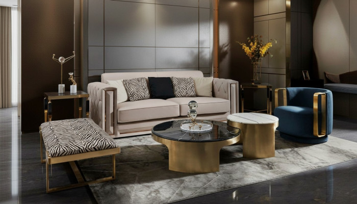 Double Coffee Table Black White Luxury Table Living Room Creative