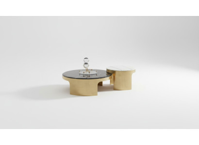 Double Coffee Table Black White Luxury Table Living Room Creative