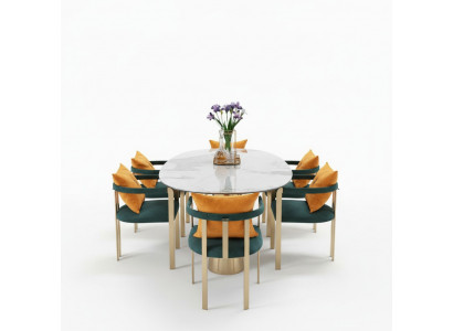 Dining table marble stainless steel new creative modern design furniture luxury