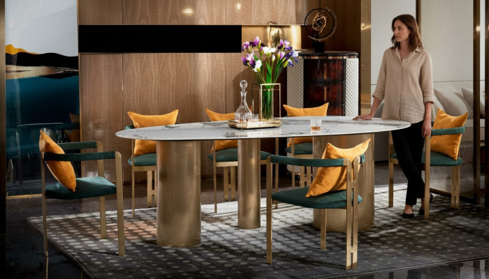 Dining table with 6 chairs modern design furniture luxury dining room table chair
