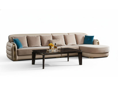 Corner sofa leather beige luxury living landscape couch corner suite sofas furniture design