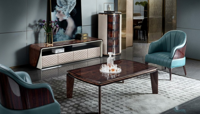 Luxury living room furniture sideboard cabinet leather high-gloss rtv tv