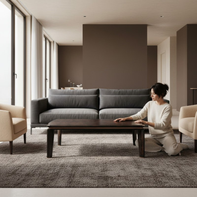 Coffee table dark brown wood luxury living room new modern design