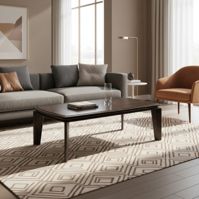 Coffee table dark brown wood luxury living room new modern design