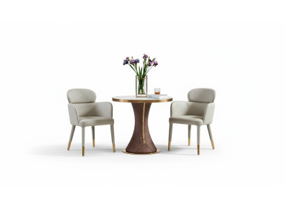 Dining table set armchairs chairs group 3-piece set Italian style furniture