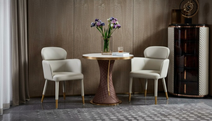 Chair Leather White Modern Furniture Armchair Design Furniture Luxury Stainless Steel