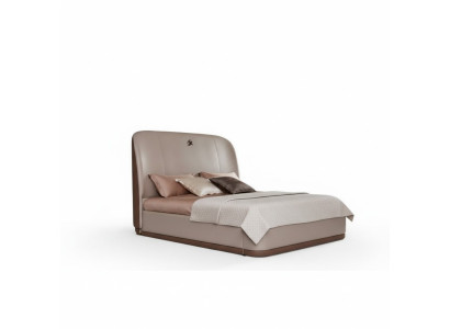 Bed 2x Nightstand Leather Wood Bedroom Leather Bed Modern Design Furniture