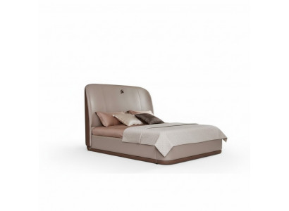 Bed 2x Nightstand Leather Wood Bedroom Leather Bed Modern Design Furniture
