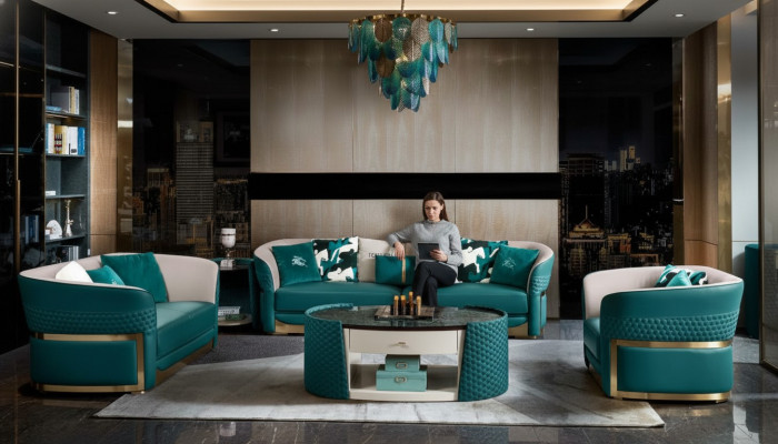 Chesterfield sofa set upholstered sofa couch 3+1 set leather textile fabric