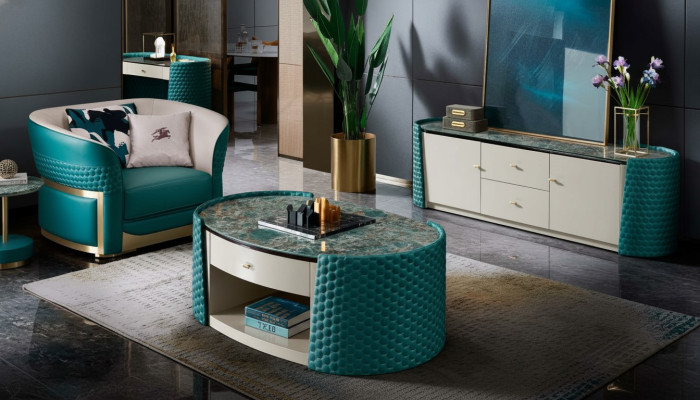 Sideboard cabinet cupboard TV stand turquoise side cabinet furniture living room new