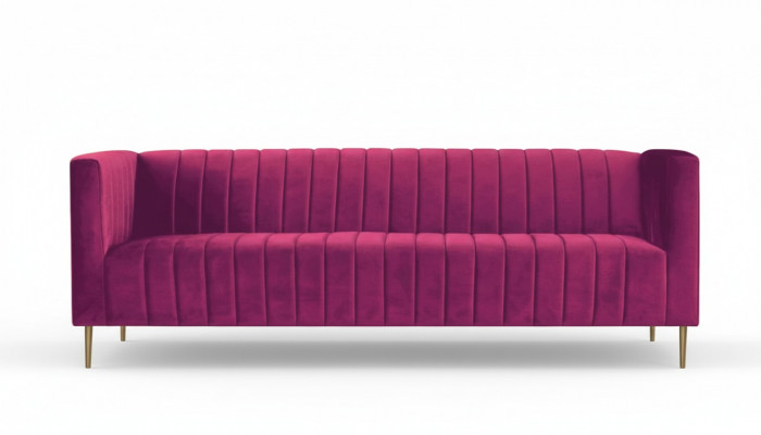 Pink three-seater fabric living room design couches upholstered sofa sofas Chesterfield