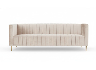 Beige three-seater sofa fabric upholstery living room design couches sofas new modern
