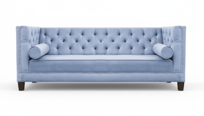 Light blue three-seater fabric living room design couches sofa sofas chesterfield new