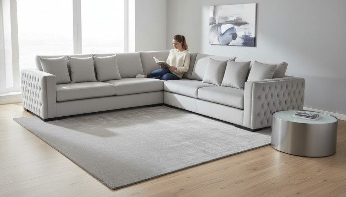 Corner sofa silver couch corner unit upholstery living landscape velvet fabric furniture design