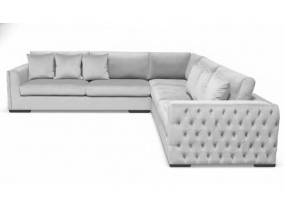 Corner sofa silver couch corner unit upholstery living landscape velvet fabric furniture design