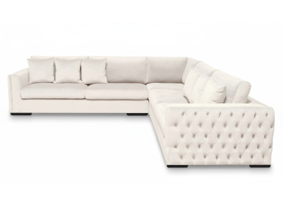 Corner sofa cream corner suite upholstery velvet fabric furniture design living landscape couch