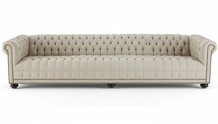 Chesterfield cream living room four-seater design couch sofa furniture fabric sofas
