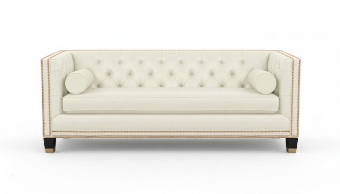 Beige Chesterfield Sofa Furniture Leather Living Room Modern Design Couches Sofas New