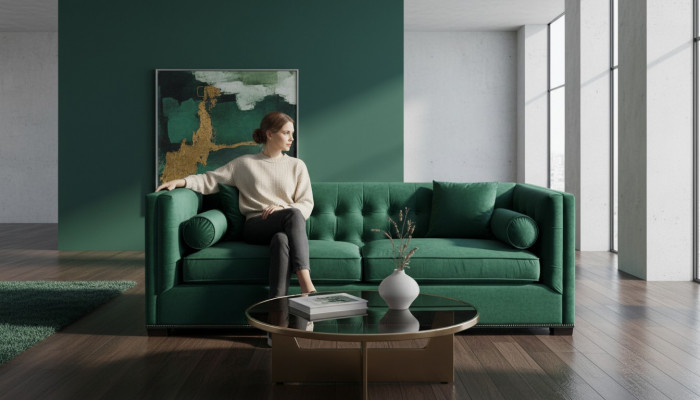Chesterfield green fabric living room couches upholstery sofa sofas couch three-seater
