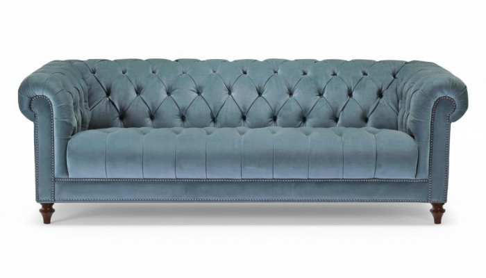 Chesterfield Turkish Design Couch Upholstered Sofa New Three-seater Fabric Living Room