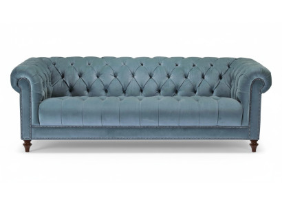 Chesterfield Turkish Design Couch Upholstered Sofa New Three-seater Fabric Living Room