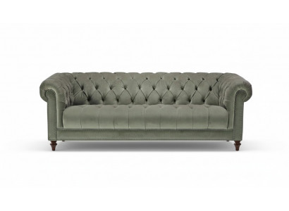 Sage green three-seater fabric living room design upholstered sofa sofas Chesterfield